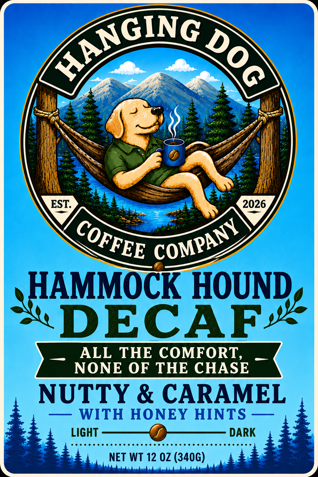 12oz ground Hammock Hound- Decaf