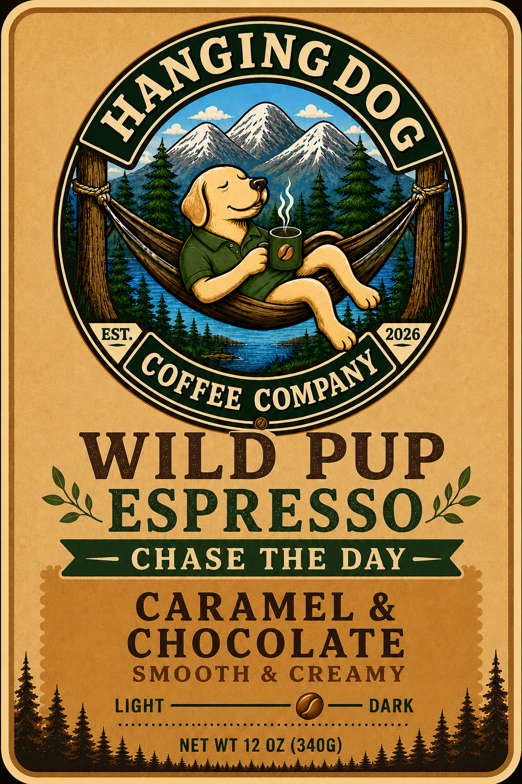 12oz Whole Bean Wild Pup- Espresso